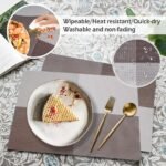Anubhav Janni Place Mat 4 Khana Brown Placemats Dining Table Mats Material Non Slip Heat Resistant Kitchen mats Washable Durable Table Easy to Cut Set Stain Indoor Outdoor (Set Of 2 Pcs) - Image 9