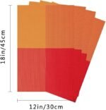 Anubhav Janni Place Mat 4 Khana Orange Placemats Dining Table Mats Material Non Slip Heat Resistant Kitchen mats Washable Durable Table Easy to Cut Set Stain Indoor Outdoor (Set Of 2 Pcs) - Image 2