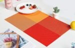 Anubhav Janni Place Mat 4 Khana Orange Placemats Dining Table Mats Material Non Slip Heat Resistant Kitchen mats Washable Durable Table Easy to Cut Set Stain Indoor Outdoor (Set Of 2 Pcs) - Image 6