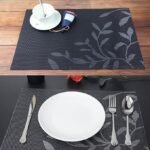 Anubhav Janni Place Mat Black Flower Placemats Dining Table Mats Material Non Slip Heat Resistant Kitchen mats Washable Durable Table Easy to Cut Set Stain Indoor Outdoor (Set Of 2 Pcs) - Image 6