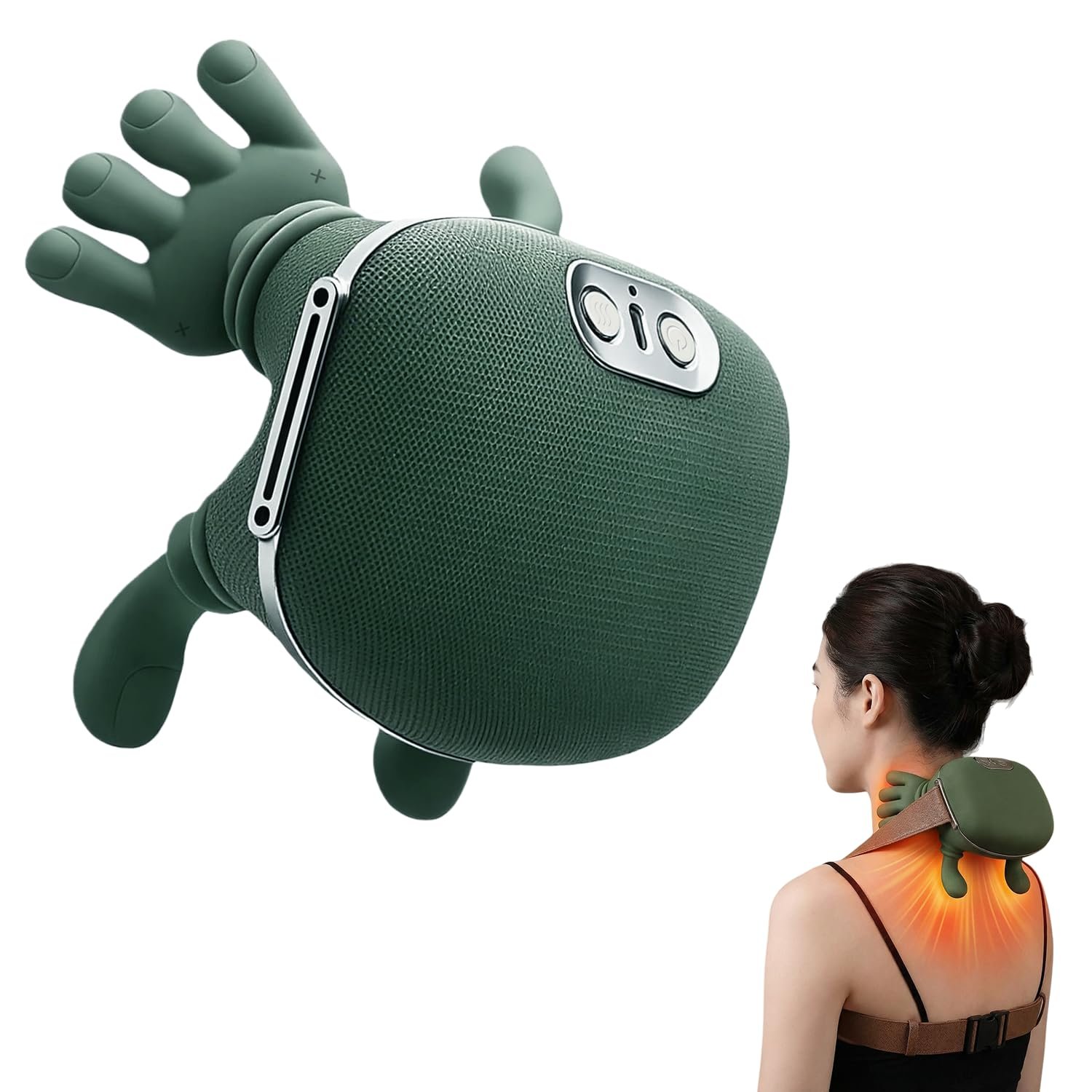 Anubhav Janni Green Neck Massager Bionic Heated Massager Wireless Portable Shiatsu Back Electric Deep Tissue Kneading Massage Simulated Human Hand Design (Pack Of 1 Pcs) Anubhav Janni Green Neck Massager Bionic Heated Massager Wireless Portable Shiatsu Back Electric Deep Tissue Kneading Massage Simulated Human Hand Design (Pack Of 1 Pcs) - Image 1