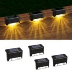 Anubhav Janni Solar Step Light Plastic Light Outdoor Led Powered Deck Lights For Garden Home Balcony Automatic Waterproof Lights Steps Stair Fence Wall Terrace Decorative Patio (Set Of 4 Pcs)