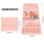 Anubhav Janni 16 In 1 Manicure Kit Orange Set Professional Pedicure Women Men Stainless Steel Nail Clippers Tools Household Facial Care Travel Case Complete Clippers File Home (Pack Of 1 Pcs) - Image 2