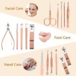 Anubhav Janni 16 In 1 Manicure Kit Orange Set Professional Pedicure Women Men Stainless Steel Nail Clippers Tools Household Facial Care Travel Case Complete Clippers File Home (Pack Of 1 Pcs) - Image 8