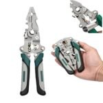 Anubhav Janni Green Folding Wire Stripper Multifunction Stainless Steel Crimping Tool Cutter Crimper Cable Stripper Wiring Tools Hand Tool Foldable Stripping Crimper (Pack Of 1 Pcs)