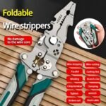 Anubhav Janni Green Folding Wire Stripper Multifunction Stainless Steel Crimping Tool Cutter Crimper Cable Stripper Wiring Tools Hand Tool Foldable Stripping Crimper (Pack Of 1 Pcs) - Image 5