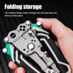 Anubhav Janni Green Folding Wire Stripper Multifunction Stainless Steel Crimping Tool Cutter Crimper Cable Stripper Wiring Tools Hand Tool Foldable Stripping Crimper (Pack Of 1 Pcs) - Image 8