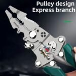 Anubhav Janni Green Folding Wire Stripper Multifunction Stainless Steel Crimping Tool Cutter Crimper Cable Stripper Wiring Tools Hand Tool Foldable Stripping Crimper (Pack Of 1 Pcs) - Image 9