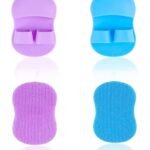 Anubhav Janni Silicone Face Scrubber Pad Brush Pore Cleaning Facial Men Women Gentle Deep Cleansing Bathing Finger Grip Soft Exfoliating Brush Manual Pads Scrubbers Tool Massage (Set Of 2 Pcs)