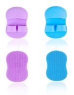 Anubhav Janni Silicone Face Scrubber Pad Brush Pore Cleaning Facial Men Women Gentle Deep Cleansing Bathing Finger Grip Soft Exfoliating Brush Manual Pads Scrubbers Tool Massage (Set Of 2 Pcs)