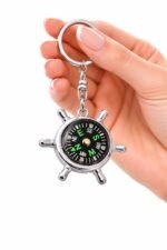 Anubhav Janni Compass Keychain Perpetual Calendar Stainless Steel Pocket Size Rotating Date Finder Key Ring Vintage Metal Women Gift Travel Pocket Keyring Trecking Camping Car (Pack Of 1 Pcs)