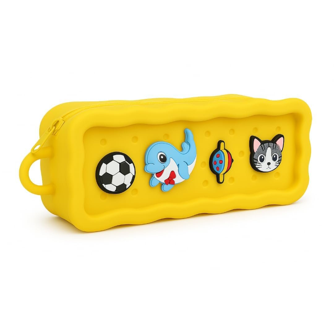 Anubhav Janni Cute Pencil Pouch Pencil Pouch For School Girls Cute Zipper Case With Charms Silicone Soft Rubber Stationery Box Kids and Stationary (Pack Of 1 Pcs) Anubhav Janni Cute Pencil Pouch Pencil Pouch For School Girls Cute Zipper Case With Charms Silicone Soft Rubber Stationery Box Kids and Stationary (Pack Of 1 Pcs) - Image 1
