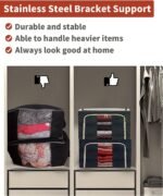 Anubhav Janni 44 Ltr Bag Blue Dot Printed Steel Frame Storage Box Organizer Clothing Blankets Bedding Clear Window Clothes Box Foldable Organizer Wardrobe Saree Shirts Blankets (Pack Of 1 Pcs) - Image 5