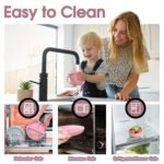 Anubhav Janni Silicone Baby Feeding Set Led Weaning Supplies BPA Free Set Suction Bowl Forks Spoons Bib Cup Develops Self Skills Dishwasher Safe Months BPA Free Plate Bib (Set Of 8 Pcs) - Image 5