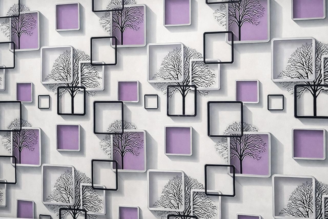 Anubhav Janni Purple Square Foil Marble Peel and Stick Wallpaper Luxury Marble Design For Walls Removable And Easy to Apply Ideal For Home Office Kitchen And Bathroom (Pack Of 1 Pcs) Anubhav Janni Purple Square Foil Marble Peel and Stick Wallpaper Luxury Marble Design For Walls Removable And Easy to Apply Ideal For Home Office Kitchen And Bathroom (Pack Of 1 Pcs) - Image 1