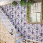 Anubhav Janni Purple Square Foil Marble Peel and Stick Wallpaper Luxury Marble Design For Walls Removable And Easy to Apply Ideal For Home Office Kitchen And Bathroom (Pack Of 1 Pcs) - Image 4