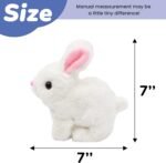 Anubhav Janni Walking Rabbit Hopping Bunny Toy Sounds Jumping Wiggling Ears Twitching Mouth Nose Educational Interactive Baby Kids Electric Plush Ear Movement Gift Birthday (Pack Of 1 Pcs) - Image 2