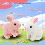 Anubhav Janni Walking Rabbit Hopping Bunny Toy Sounds Jumping Wiggling Ears Twitching Mouth Nose Educational Interactive Baby Kids Electric Plush Ear Movement Gift Birthday (Pack Of 1 Pcs) - Image 5