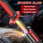 Anubhav Janni Realistic Smoke Sword Talvar LED Spark Effects Light Katana Sound  Anime Cosplay Prop Effects Parties Collectors Display Toy Colorful Gradient Blade Spray System (Pack Of 1 Pcs) - Image 7