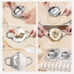 Anubhav Janni Steel Momos Maker Small Stainless Dumpling Gujiya Mould Press Manual Dough Cutter Sealer Momos Ghughra Silver Samosa Home Kitchen Set Dumplings Samosa (Pack Of 1 Pcs) - Image 4