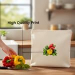 Anubhav Janni Fridge Vegetable Bag Cotton Reusable Fruit Bags Storage Kitchen Organizer Washable Breathable Zipper Cloth Fruits Vegetables Cotton Reusable Breathable Washable (Set Of 10 Pcs) - Image 5