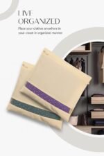 Anubhav Janni Saree Cover Cotton Big Covers Storage Single Silk Sarees Lehengas Clothes Zipper Closure Beige Covers Bags Zip Transparent Sari Organizer Wardrobe Bag Cover (Pack Of 1 Pcs) - Image 3