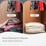 Anubhav Janni Saree Cover Cotton Big Covers Storage Single Silk Sarees Lehengas Clothes Zipper Closure Beige Covers Bags Zip Transparent Sari Organizer Wardrobe Bag Cover (Pack Of 1 Pcs) - Image 6