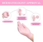 Anubhav Janni Gel Hand Gloves Silicone Moisturizing Gloves Aloe Lotion Spa Hydrating Care Anti Slip for Repairing Dry Soft Reusable Gloves Treatment Cracked Aging Hands Pink Cracked (1 Pair) - Image 3