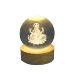 Anubhav Janni Galaxy Ball Ganesh 3D Crystal Night Light Lamp Bedroom Decor Ideal Birthday Gift Teens Boys And Girls Office Kids Bedroom Solar Ganesha Colorful Led Crystel Home (Pack Of 1 Pcs)