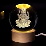 Anubhav Janni Galaxy Ball Ganesh 3D Crystal Night Light Lamp Bedroom Decor Ideal Birthday Gift Teens Boys And Girls Office Kids Bedroom Solar Ganesha Colorful Led Crystel Home (Pack Of 1 Pcs) - Image 3