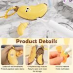 Anubhav Janni Banana Toothbrush Cover Holder Built in Toothpaste Dispenser Clip on Travel Peel Design Portable Bathroom Organizer Home Office Head Cover Protector Case Travel (Pack Of 1 Pcs) - Image 3
