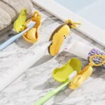 Anubhav Janni Banana Toothbrush Cover Holder Built in Toothpaste Dispenser Clip on Travel Peel Design Portable Bathroom Organizer Home Office Head Cover Protector Case Travel (Pack Of 1 Pcs) - Image 5