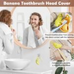 Anubhav Janni Banana Toothbrush Cover Holder Built in Toothpaste Dispenser Clip on Travel Peel Design Portable Bathroom Organizer Home Office Head Cover Protector Case Travel (Pack Of 1 Pcs) - Image 6