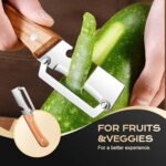 Anubhav Janni 3 In 1 Vegetable Peeler Knife Premium Kitchen With Stainless Steel Blade Wooden Handle Multi Purpose Peeling Tool Fruits Vegetables Bottle Opener Function Opener (Pack Of 1 Pcs) - Image 2