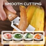 Anubhav Janni 3 In 1 Vegetable Peeler Knife Premium Kitchen With Stainless Steel Blade Wooden Handle Multi Purpose Peeling Tool Fruits Vegetables Bottle Opener Function Opener (Pack Of 1 Pcs) - Image 5