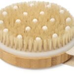 Anubhav Janni Wooden Round Bath Brush Dry Brushing Body Exfoliating Scrubber Shower Exfoliator Cellulite Lymphatic Improve Circulation Stop Ingrown Hairs Brushing Suitable Home (Pack Of 1 Pcs)