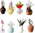 Anubhav Janni Mini Magnetic Pots Ceramic Vase Fridge Magnets Small Strong Hold Decorative Kitchen Office Home Decor Magnet For Home Of Resin Kitchen (Pack Of 1 Pcs, 8 Pcs)