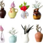 Anubhav Janni Mini Magnetic Pots Ceramic Vase Fridge Magnets Small Strong Hold Decorative Kitchen Office Home Decor Magnet For Home Of Resin Kitchen (Pack Of 1 Pcs, 8 Pcs)