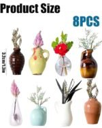 Anubhav Janni Mini Magnetic Pots Ceramic Vase Fridge Magnets Small Strong Hold Decorative Kitchen Office Home Decor Magnet For Home Of Resin Kitchen (Pack Of 1 Pcs, 8 Pcs) - Image 4