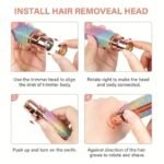 Anubhav Janni Jari Trimmer Rechargeable Facial Hair Removal Women Usb Waterproof Remover Nose Face Armpit Chin Full Body Best Gift Eyebrow Upper Lip With Replaceable Heads Face (Pack Of 1 Pcs) - Image 5