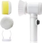 Anubhav Janni 5 In 1 Magic Brush in Electric Multifunctional Cleaning Heads Charging Cord Home Kitchen Tiles Carpet Sink Wash Basin Bath Shower Wall Bathtub Toilet Window (Pack Of 1 Pcs)