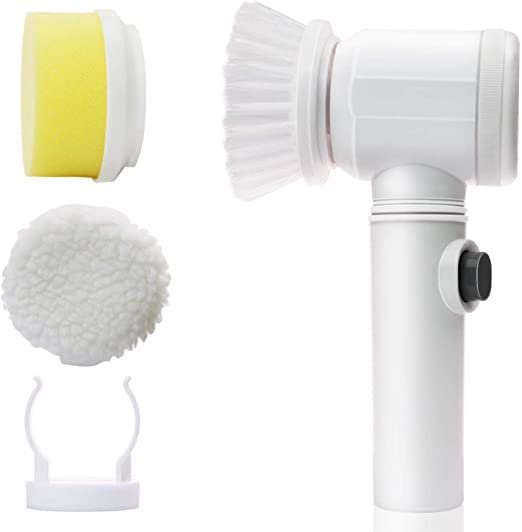 Anubhav Janni 5 In 1 Magic Brush in Electric Multifunctional Cleaning Heads Charging Cord Home Kitchen Tiles Carpet Sink Wash Basin Bath Shower Wall Bathtub Toilet Window (Pack Of 1 Pcs) Anubhav Janni 5 In 1 Magic Brush in Electric Multifunctional Cleaning Heads Charging Cord Home Kitchen Tiles Carpet Sink Wash Basin Bath Shower Wall Bathtub Toilet Window (Pack Of 1 Pcs) - Image 1