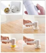 Anubhav Janni 5 In 1 Magic Brush in Electric Multifunctional Cleaning Heads Charging Cord Home Kitchen Tiles Carpet Sink Wash Basin Bath Shower Wall Bathtub Toilet Window (Pack Of 1 Pcs) - Image 7