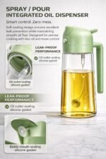 Anubhav Janni Galss Oil Bottle 500 Ml Glass Sprayer Dispenser Bottle Capacity Leak Proof Pouring Spout Kitchen Cooking Capacity Refillable Tool Frying Dispenser Oil Cooking (Pack Of 1 Pcs) - Image 4