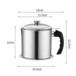 Anubhav Janni Box Oil Filter Pot Stainless Steel Strainer With Fine Mesh Lid Cooking Grease Container for Reusing Frying Oil Reuse Storage Best Saver Anti Scald Handle Storage (Pack Of 1 Pcs) - Image 3