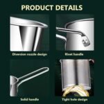 Anubhav Janni Oil  Pot 1200 Ml Stainless Steel Strainer With Fine Mesh Lid Cooking Grease Container for Reusing Frying Oil Reuse Storage Best Saver Anti Scald Handle Storage (Pack Of 1 Pcs) - Image 6