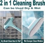 Anubhav Janni 2 In 1 Window Cleaner Big Multifunctional Screen Brush in Mesh Cleaning Wiper Extended Handle Mosquito Net Double Side Glass Tool Double Sided Oil Filter Single (Pack Of 1 Pcs) - Image 3