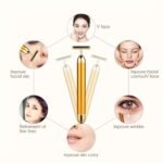 Anubhav Janni Energy Beauty Bar Gold Electric Facial Massage Roller Waterproof Face Skin Care Antiwrinkle Battery Powered Massager Forehead Cheek Neck Vibration T Shaped (Pack Of 1 Pcs) - Image 5