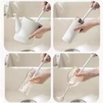 Anubhav Janni White Multifunctional Soft Silicone Bottle Brush Flexible Durable Cleaning For Bottles Cups Kitchenware Bristles Brush Bristle Jar Cup Glass Mug Container (Set Of 2 Pcs) - Image 4