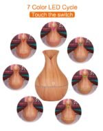 Anubhav Janni Port Wooden Aroma Humidifier Magic Cool Mist Humidifiers Essential Oil Diffuser Air With Led Night Light Colorful Change For Car Office Babies Home Wood Design (Pack Of 1 Pcs) - Image 4